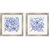 Framed Jodhpur Blues on White 2 Piece Framed Art Print Set