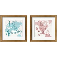 Framed 'Adventure Map 2 Piece Framed Art Print Set' border=