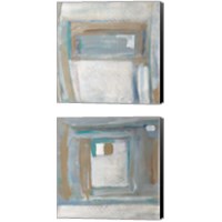 Framed 'Grey Squares 2 Piece Canvas Print Set' border=