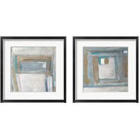 Framed 'Grey Squares 2 Piece Framed Art Print Set' border=