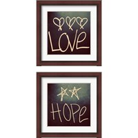 Framed 'Triple Love and Hope 2 Piece Framed Art Print Set' border=