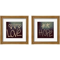 Framed 'Triple Love and Hope 2 Piece Framed Art Print Set' border=