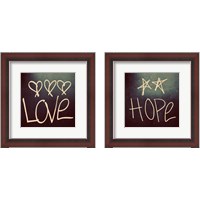 Framed 'Triple Love and Hope 2 Piece Framed Art Print Set' border=