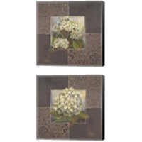 Framed 'Hydrangeas on Brown 2 Piece Canvas Print Set' border=