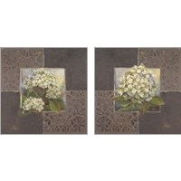 Framed 'Hydrangeas on Brown 2 Piece Art Print Set' border=