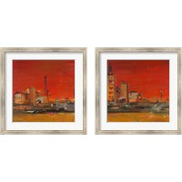 Framed 'Crazy City 2 Piece Framed Art Print Set' border=