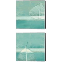 Framed 'Less is More on Teal 2 Piece Canvas Print Set' border=