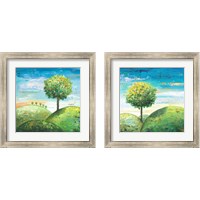 Framed 'Cute Tree 2 Piece Framed Art Print Set' border=