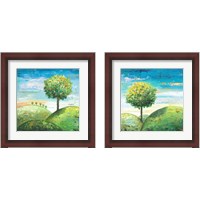 Framed 'Cute Tree 2 Piece Framed Art Print Set' border=