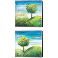 Framed 'Cute Tree 2 Piece Canvas Print Set' border=