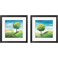 Framed 'Cute Tree 2 Piece Framed Art Print Set' border=