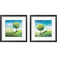 Framed 'Cute Tree 2 Piece Framed Art Print Set' border=