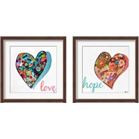 Framed 'Hearts of Love & Hope 2 Piece Framed Art Print Set' border=