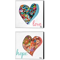 Framed 'Hearts of Love & Hope 2 Piece Canvas Print Set' border=