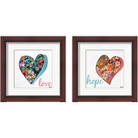 Framed 'Hearts of Love & Hope 2 Piece Framed Art Print Set' border=