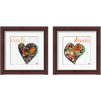 Framed 'Expressive Heart 2 Piece Framed Art Print Set' border=