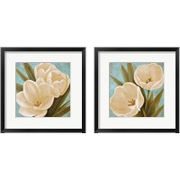 Framed Morning Tulips on Blue 2 Piece Framed Art Print Set