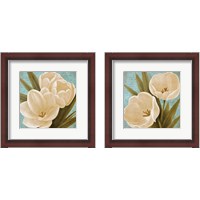 Framed Morning Tulips on Blue 2 Piece Framed Art Print Set