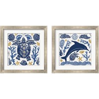 Framed 'Primitive Sea 2 Piece Framed Art Print Set' border=