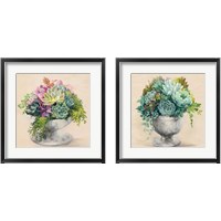 Framed 'Festive Succulents 2 Piece Framed Art Print Set' border=