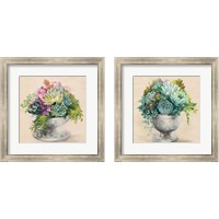 Framed 'Festive Succulents 2 Piece Framed Art Print Set' border=