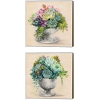 Framed 'Festive Succulents 2 Piece Canvas Print Set' border=