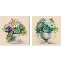 Framed 'Festive Succulents 2 Piece Art Print Set' border=