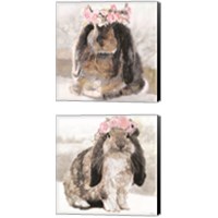 Framed 'Bunny Olivia 2 Piece Canvas Print Set' border=
