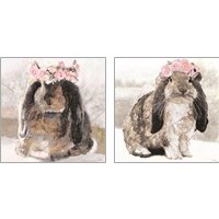 Framed 'Bunny Olivia 2 Piece Art Print Set' border=