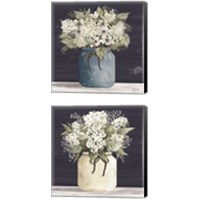 Framed White Flowers 2 Piece Canvas Print Set