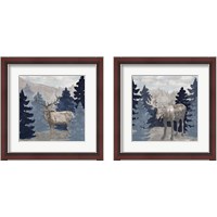 Framed Blue Cliff Mountains 2 Piece Framed Art Print Set