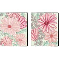 Framed 'Color Burst Blooms 2 Piece Canvas Print Set' border=