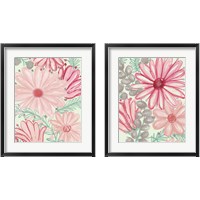 Framed 'Color Burst Blooms 2 Piece Framed Art Print Set' border=