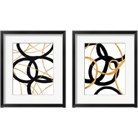 Framed Black and Gold Stroke 2 Piece Framed Art Print Set