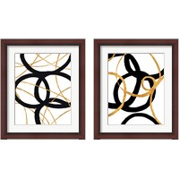 Framed Black and Gold Stroke 2 Piece Framed Art Print Set