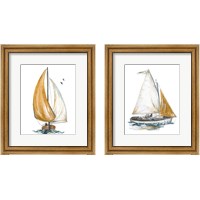 Framed 'Gold Sail 2 Piece Framed Art Print Set' border=