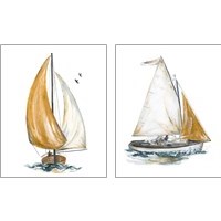 Framed Gold Sail 2 Piece Art Print Set