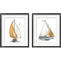 Framed 'Gold Sail 2 Piece Framed Art Print Set' border=