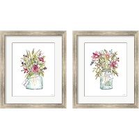 Framed 'Festive Foliage Summer 2 Piece Framed Art Print Set' border=