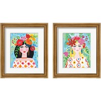 Framed 'Boho Girl 2 Piece Framed Art Print Set' border=
