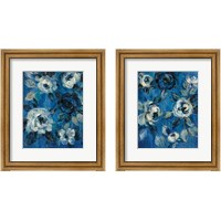 Framed Loose Flowers on Blue 2 Piece Framed Art Print Set