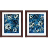 Framed Loose Flowers on Blue 2 Piece Framed Art Print Set