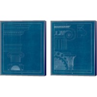 Framed 'Architectural Columns Blueprint 2 Piece Canvas Print Set' border=