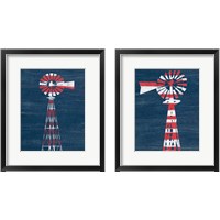 Framed 'Americana Windmill 2 Piece Framed Art Print Set' border=