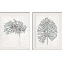 Framed 'Tropical Monstera 2 Piece Art Print Set' border=