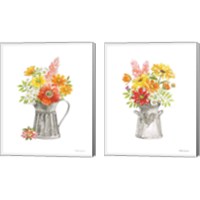 Framed 'Farmhouse Floral 2 Piece Canvas Print Set' border=