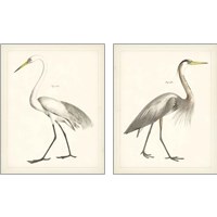 Framed 'Vintage Heron 2 Piece Art Print Set' border=