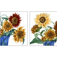 Framed 'China Sunflowers 2 Piece Art Print Set' border=