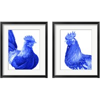Framed 'Blue Rooster 2 Piece Framed Art Print Set' border=