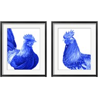 Framed 'Blue Rooster 2 Piece Framed Art Print Set' border=